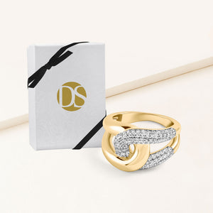 "Solstice" Two-Tone Interlock Ring