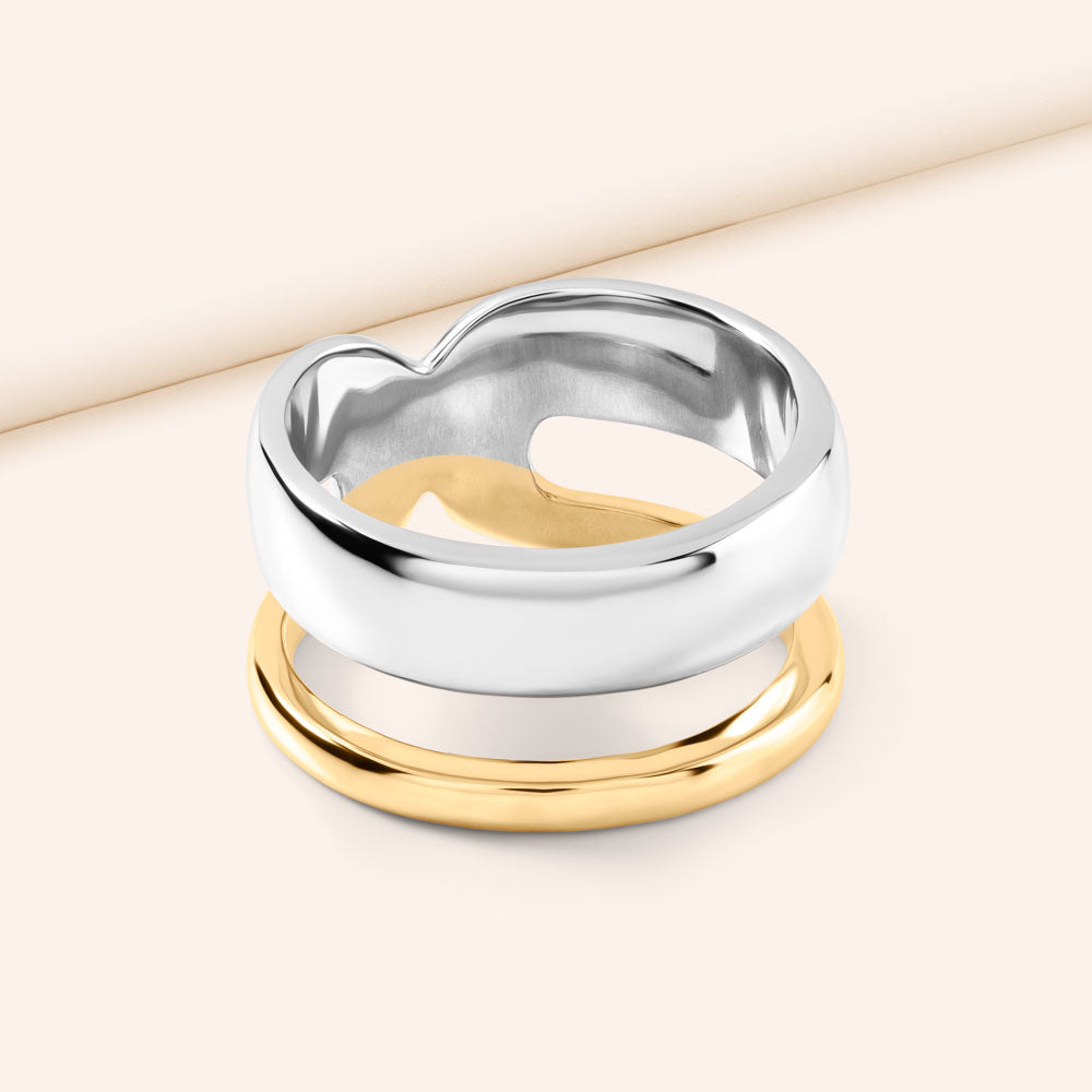 "Lana" Two-Tone Dual Band Ring