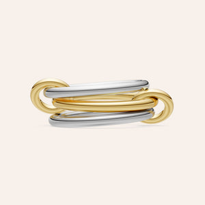 "Linked Forever" 3 Rows Stacked Ring - Two-Tone