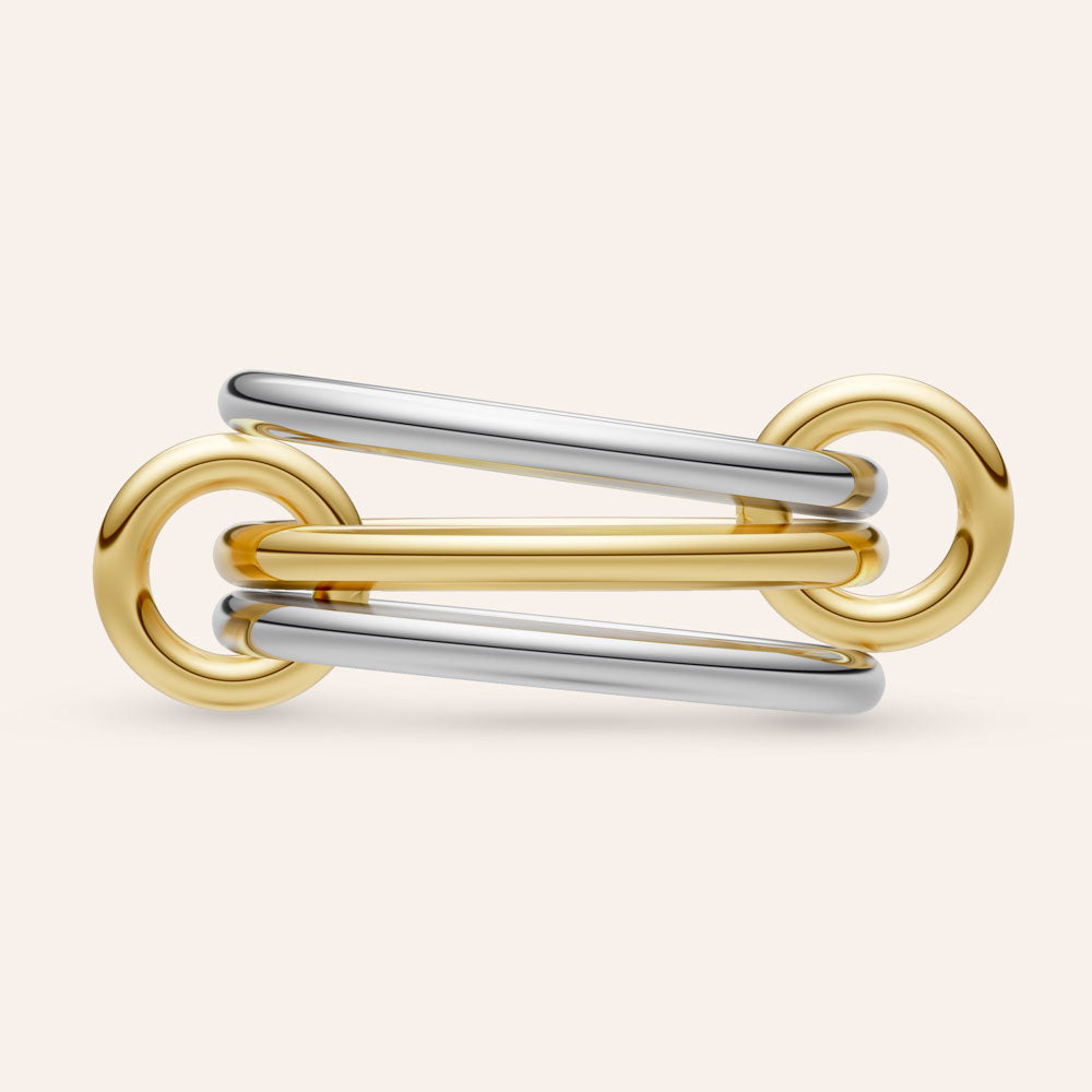"Linked Forever" 3 Rows Stacked Ring - Two-Tone