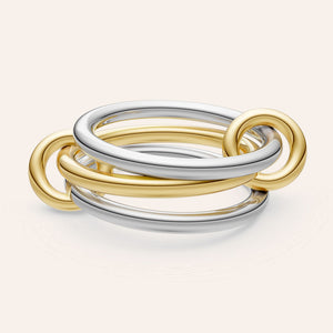 "Linked Forever" 3 Rows Stacked Ring - Two-Tone