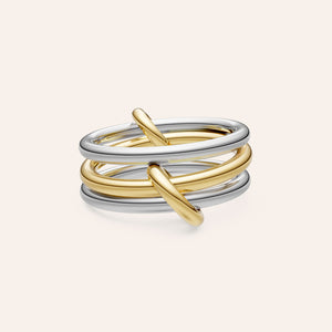 "Linked Forever" 3 Rows Stacked Ring - Two-Tone