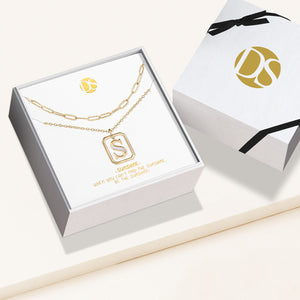 "Aura" Set of 2 Floating Initial Mother-of-Pearl Necklaces