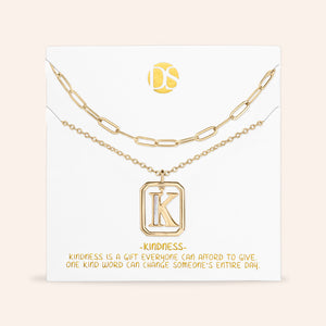 "Aura" Set of 2 Floating Initial Mother-of-Pearl Necklaces