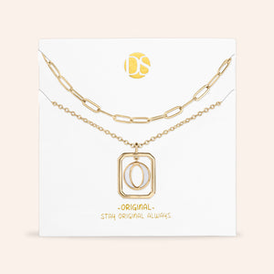 "Aura" Set of 2 Floating Initial Mother-of-Pearl Necklaces