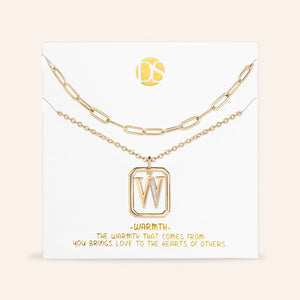 "Aura" Set of 2 Floating Initial Mother-of-Pearl Necklaces