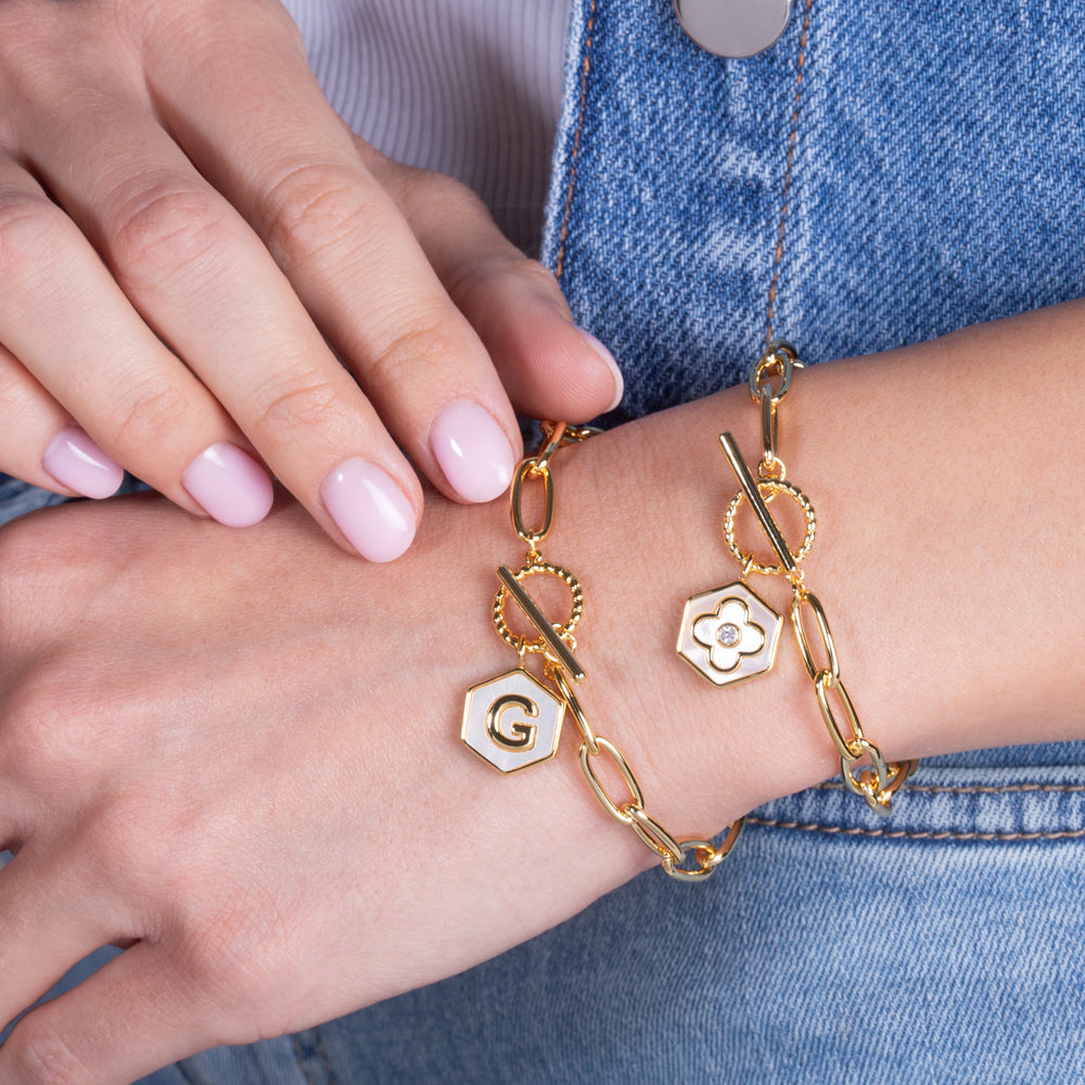 Side by Side Mother of Pearl  Reversible Bracelet