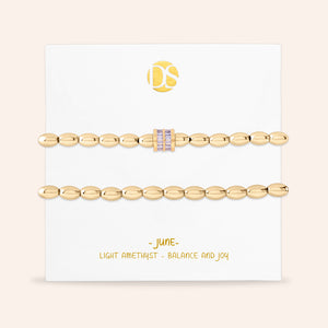"Bonded from the Start" Set of 2 Birthstone Stretch Bracelets