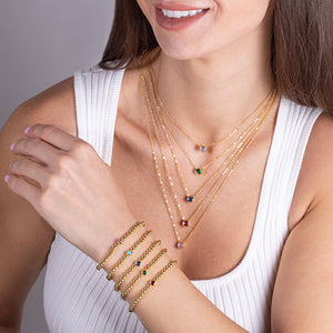 Timeless Duo Bezel Set Birthstone Necklace & Bracelet Set