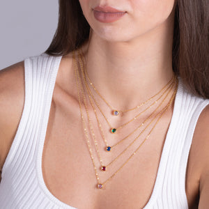 Timeless Duo Bezel Set Birthstone Necklace & Bracelet Set