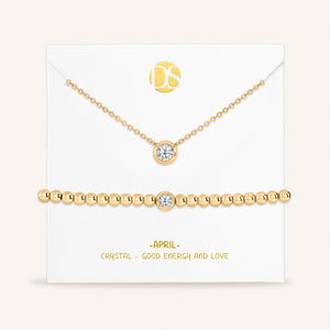 Timeless Duo Bezel Set Birthstone Necklace & Bracelet Set