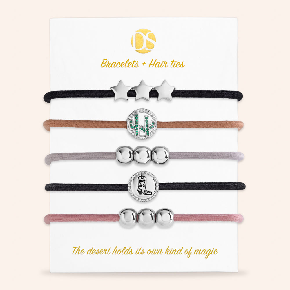 "Rodeo Ready" Hair Ties & Bracelet Jewels - Set of 5