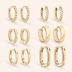 The Vibe Huggie Earrings - Set of 6