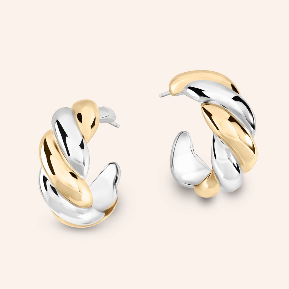 Mariner Two-Tone Twisted Hoop Earrings