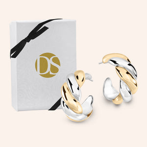 Mariner Two-Tone Twisted Hoop Earrings