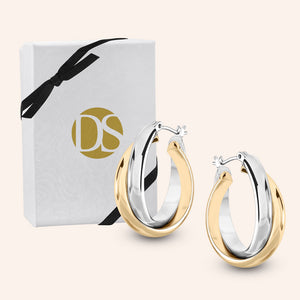 The Meridian Two-Tone 1.45" Hoops