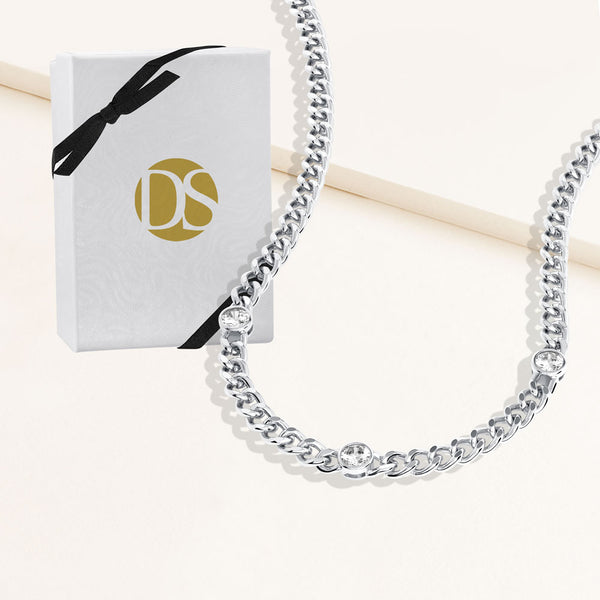 Jolene Station Curb Chain Necklace - DSF Jewels