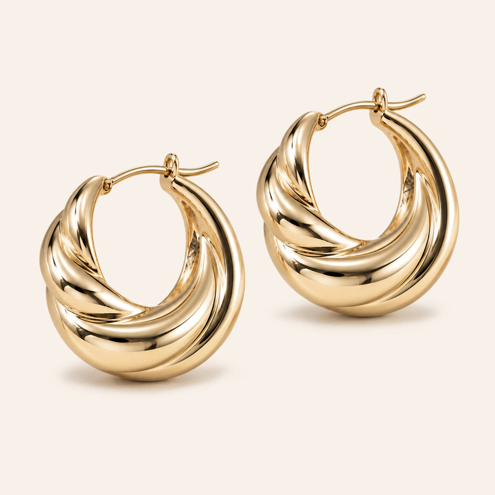 Demi Twisted 0.78" Hoop Earrings