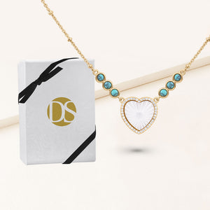 Love at Sea Mother of Pearl & Turquoise Pendant Necklace