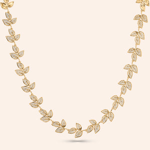 Sylvie Pave Leaf Statement Necklace