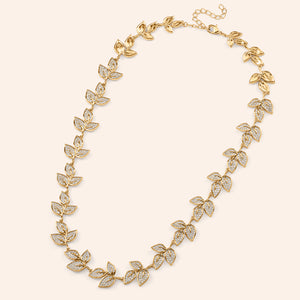 Sylvie Pave Leaf Statement Necklace
