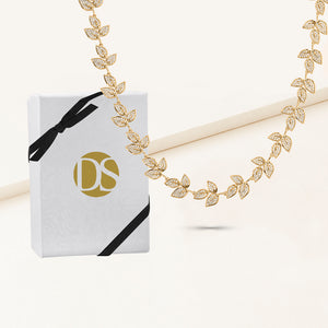 Sylvie Pave Leaf Statement Necklace