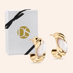 Avery Mother of Pearl 0.78" Hoop Earrings