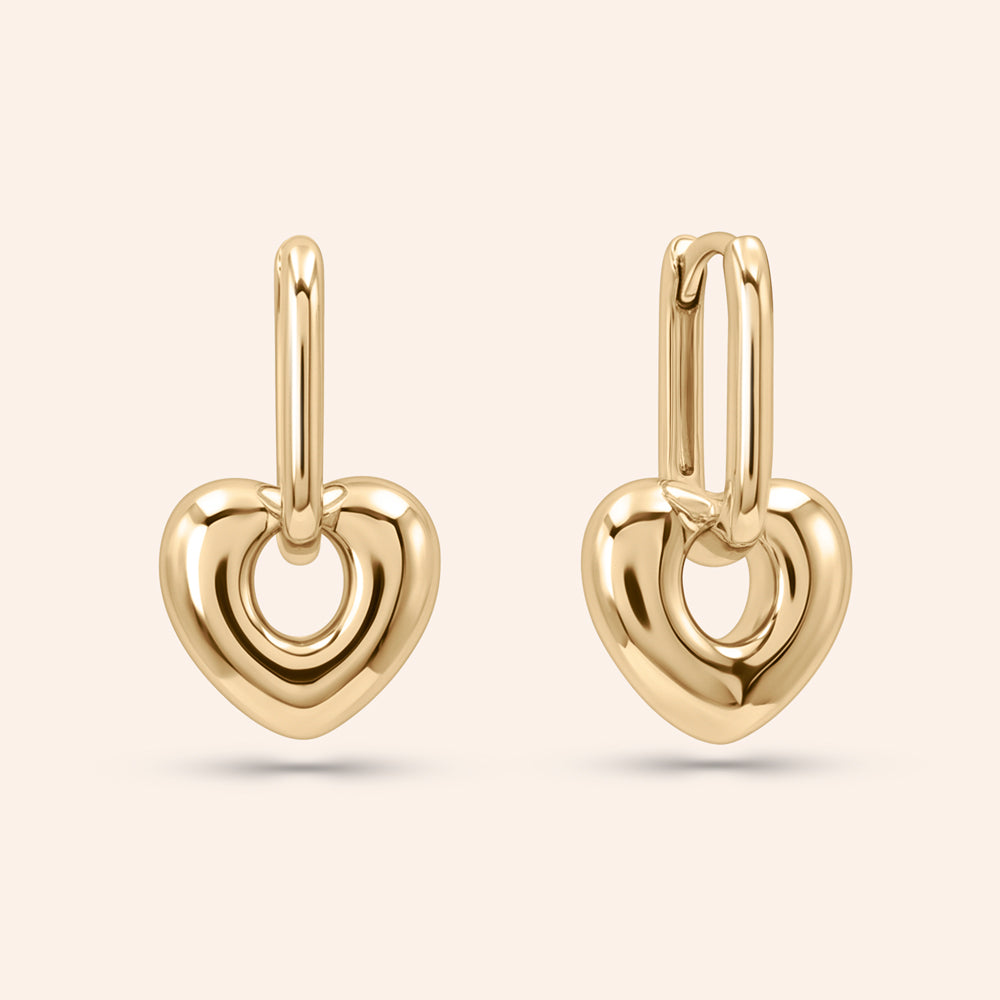 Darling  Puffy Heart Dangle Earrings