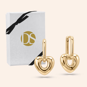 Darling  Puffy Heart Dangle Earrings