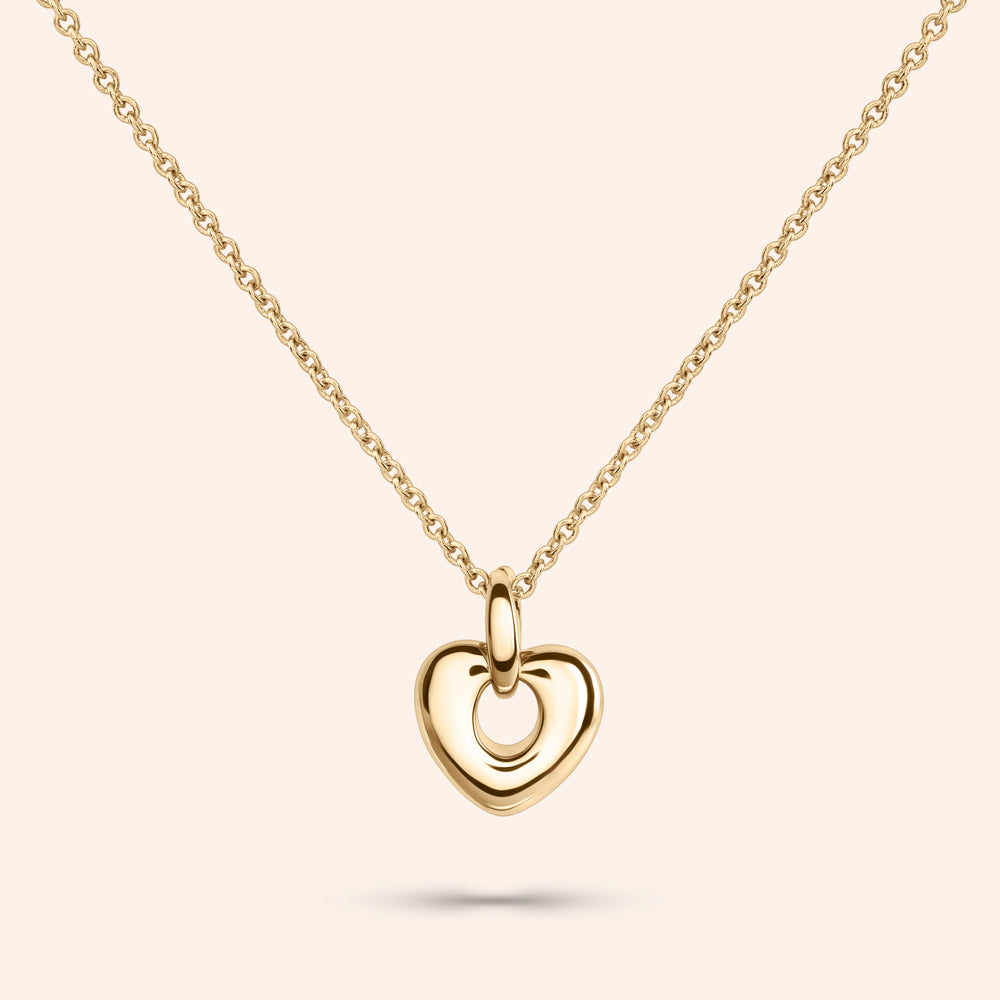 Darling Puffy Heart Pendant Necklace
