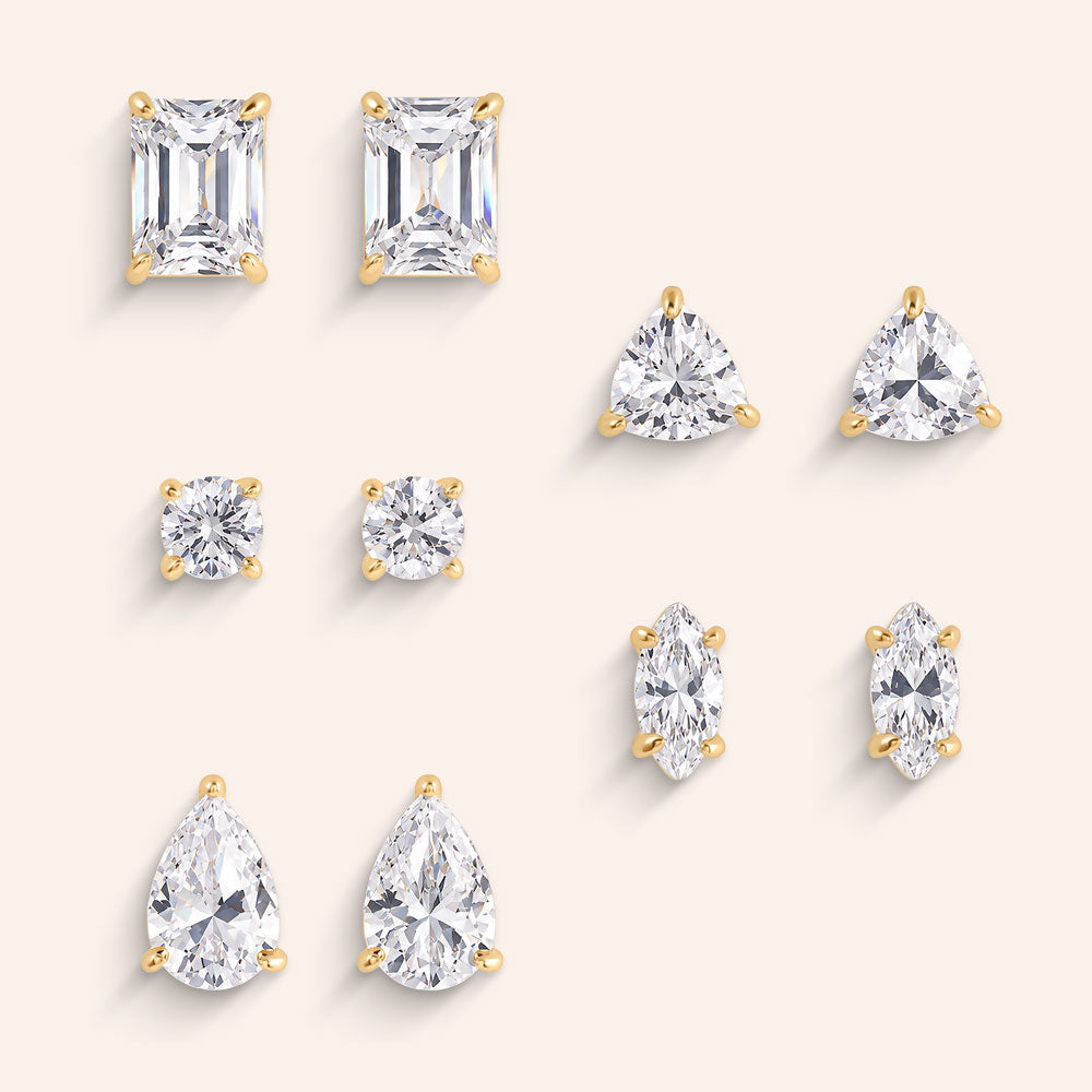 Watch Me Shine Post Earrings - Set of 5 Pairs