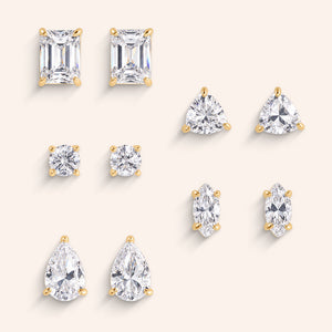 Watch Me Shine Post Earrings - Set of 5 Pairs