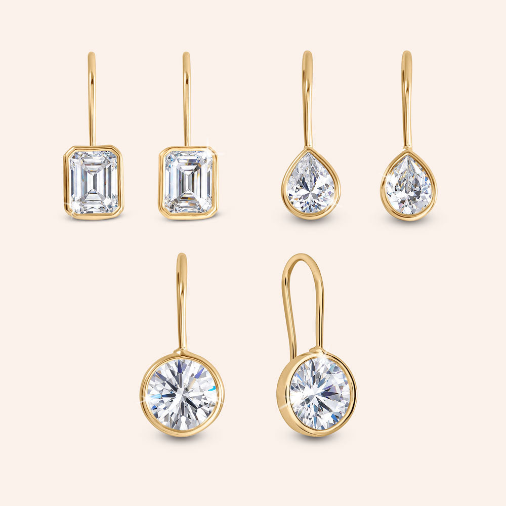 Marielle Solitaire Bezel Earrings - Set of 3 Pairs