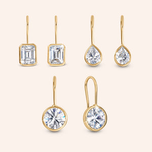 Marielle Solitaire Bezel Earrings - Set of 3 Pairs