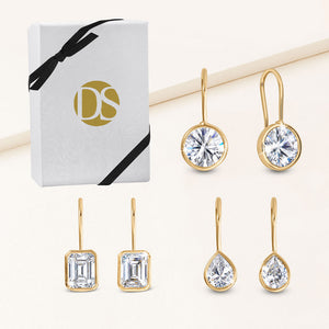 Marielle Solitaire Bezel Earrings - Set of 3 Pairs