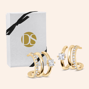 Nina Prong Set Round Cut 0.6" Hoop Earrings