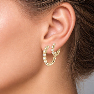 Adore Bezel 1" Hoop Earrings - Set of 2 Pairs
