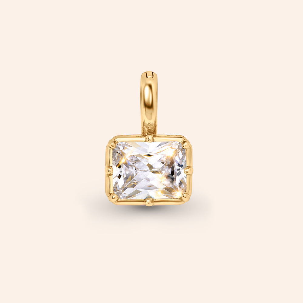 The Icon Solitaire Clip-On Emerald Charm