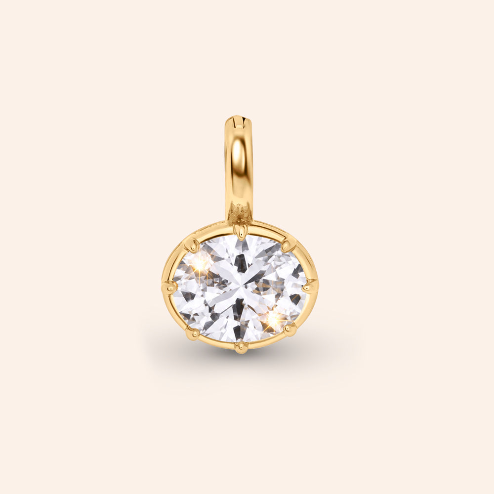 The Icon Solitaire Clip-On Oval Charm