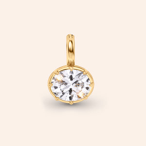 The Icon Solitaire Clip-On Oval Charm