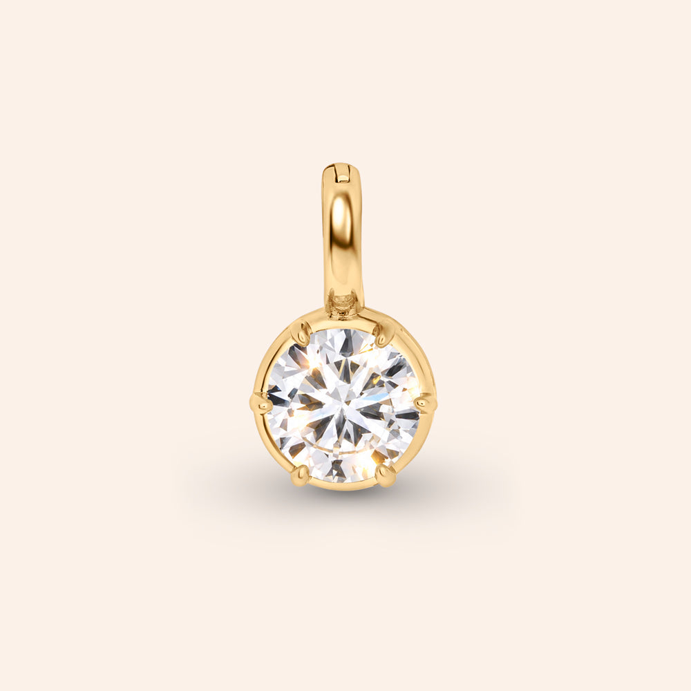 The Icon Solitaire Clip-On Round Charms