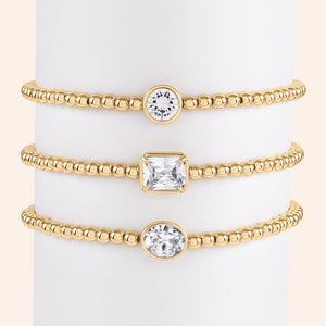 Mabel Set of 3 Bezel Set Statement Bracelets