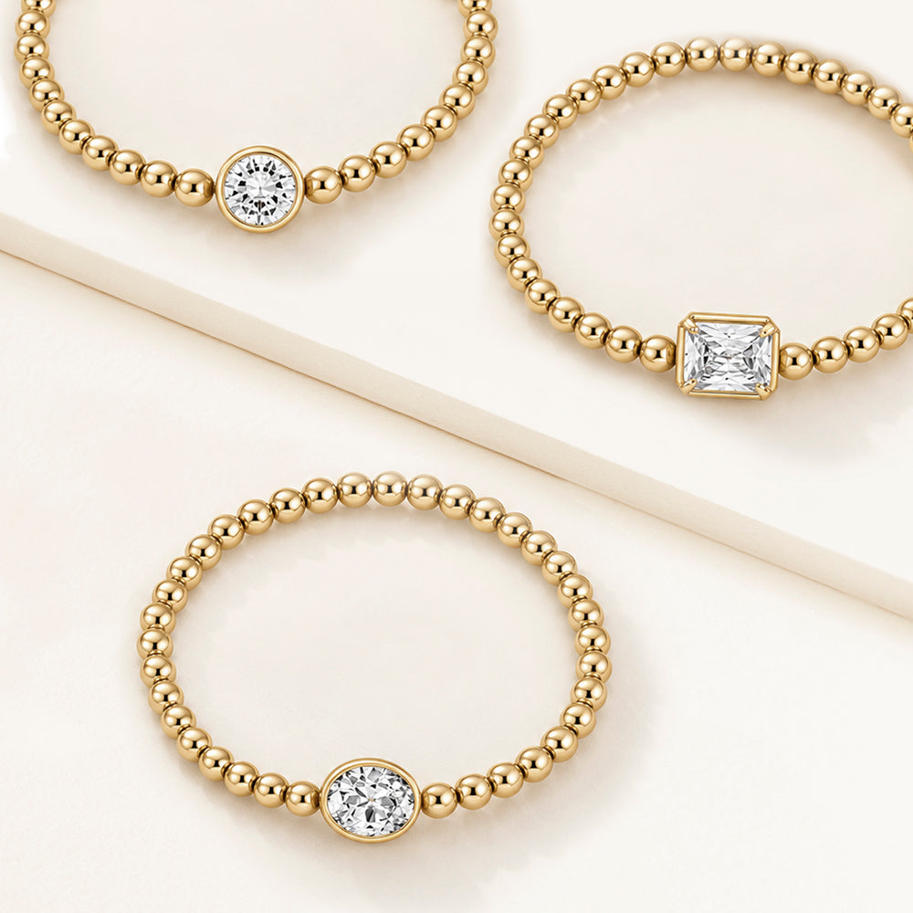 Mabel Set of 3 Bezel Set Statement Bracelets
