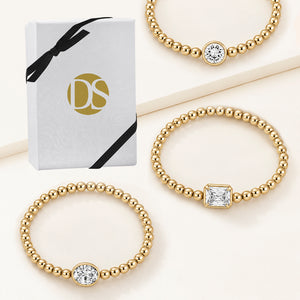 Mabel Set of 3 Bezel Set Statement Bracelets