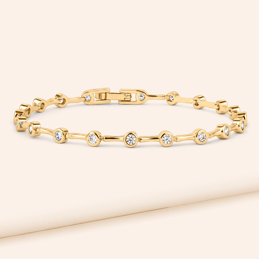 On Repeat Bezel-Set Tennis Bracelet - Includes Extender