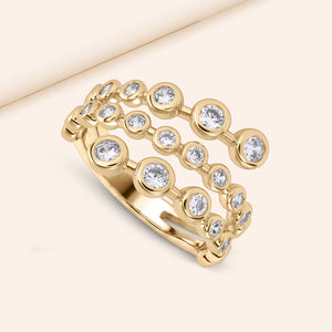 Adore Bezel-Set Spiral Ring