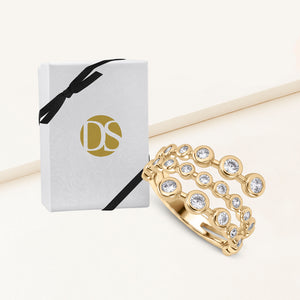 Adore Bezel-Set Spiral Ring