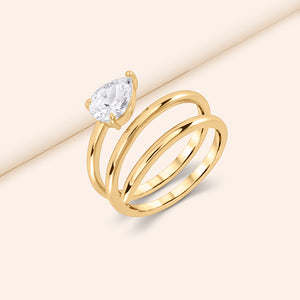 Aveline Pear Cut Spiral Ring