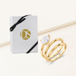 Aveline Pear Cut Spiral Ring