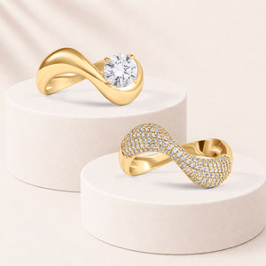 Double Dose Wavy Stackable Rings - Set of 2